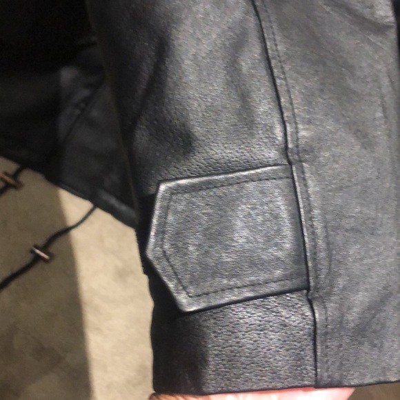 Vintage Cooper black leather jacket. four pockets in front full length zipper - Picture 7 of 15
